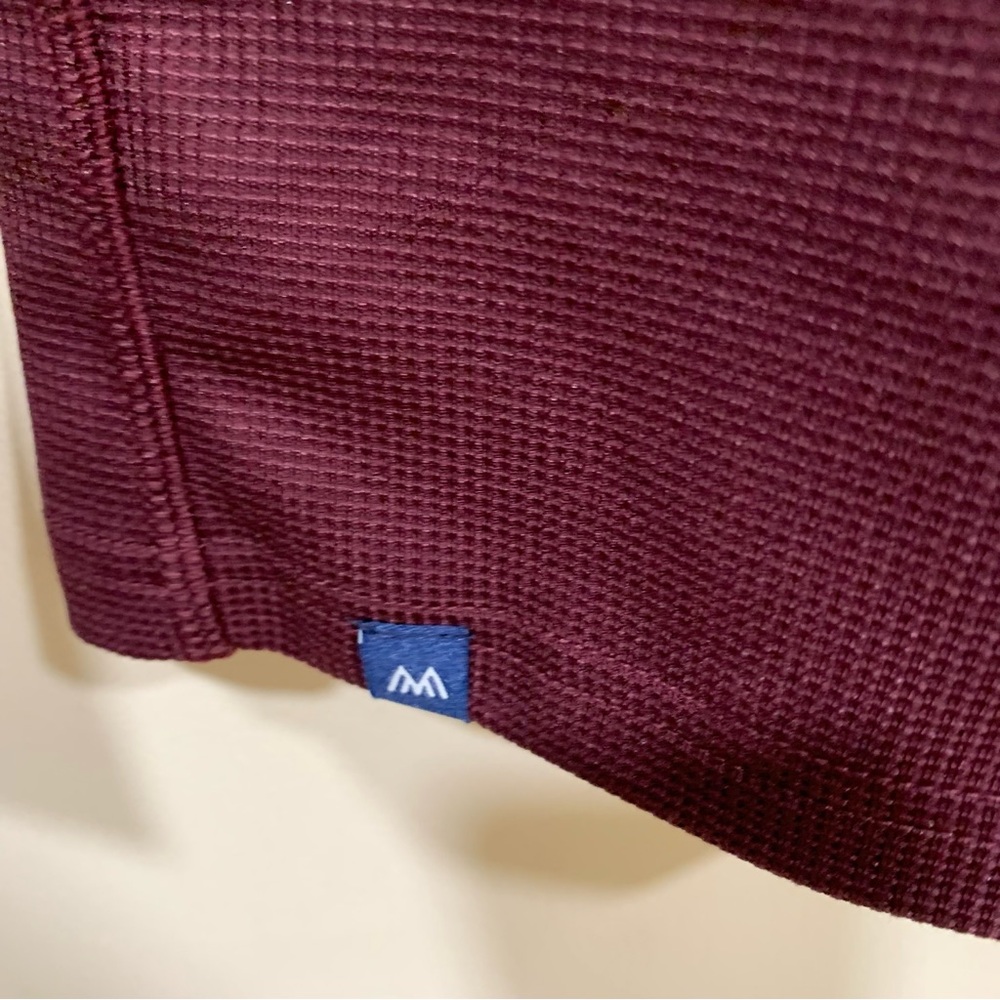 NWT Mizzen +Main Henderson Henley size large color wine solid long sleeve shirt - Picture 3 of 10